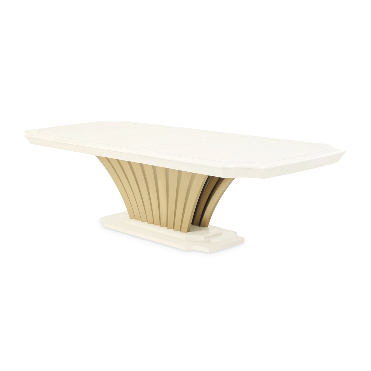 Fantosini Gold Creamy Pearl Pedestal Dining Table from Michael Amini - Luna Furniture