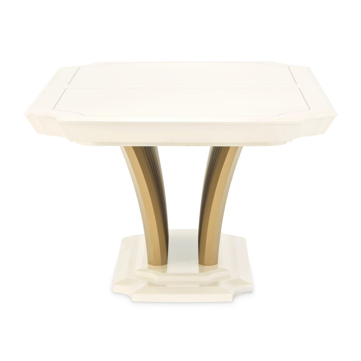 Fantosini Gold Creamy Pearl Pedestal Dining Table from Michael Amini - Luna Furniture