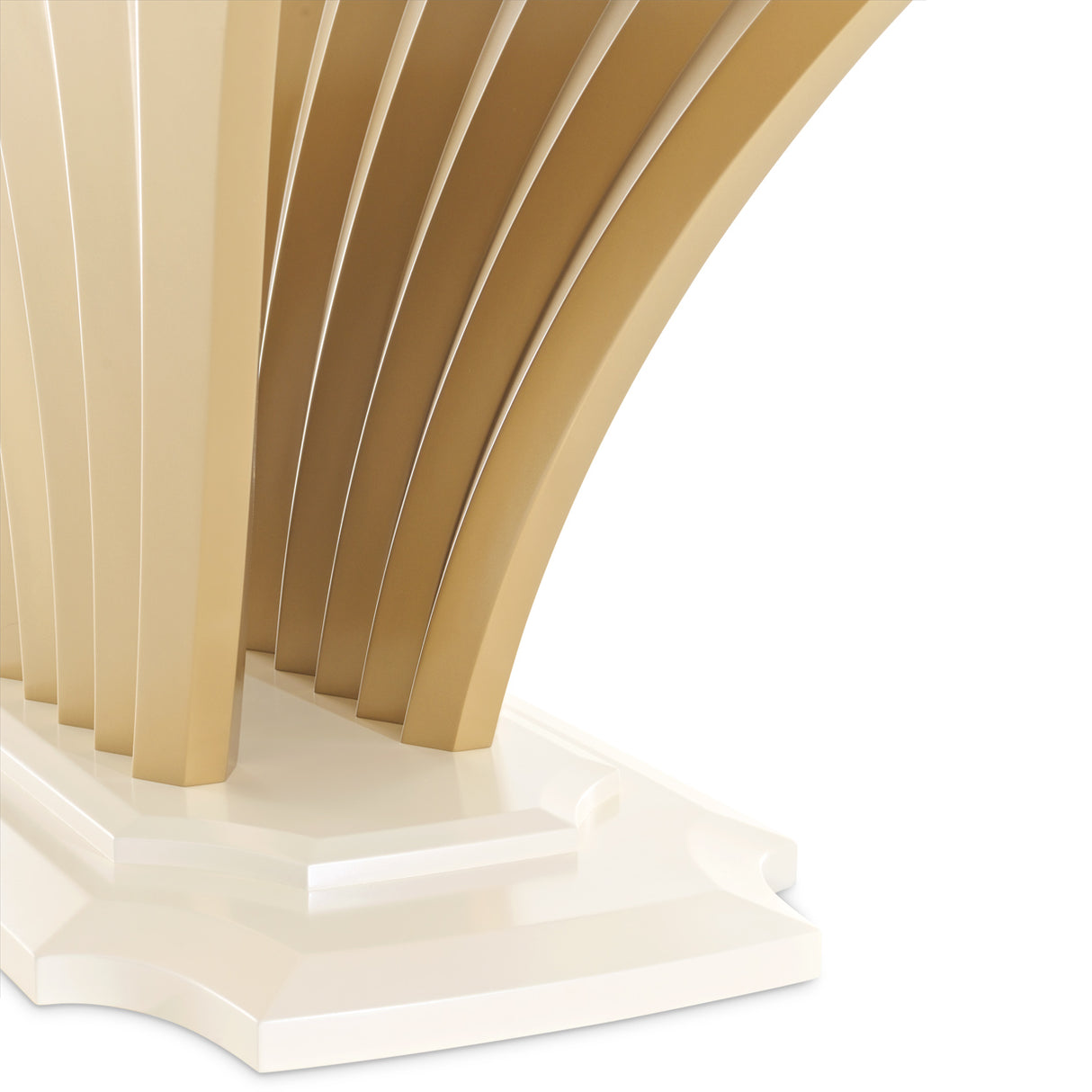 Fantosini Gold Creamy Pearl Pedestal Dining Table from Michael Amini - Luna Furniture
