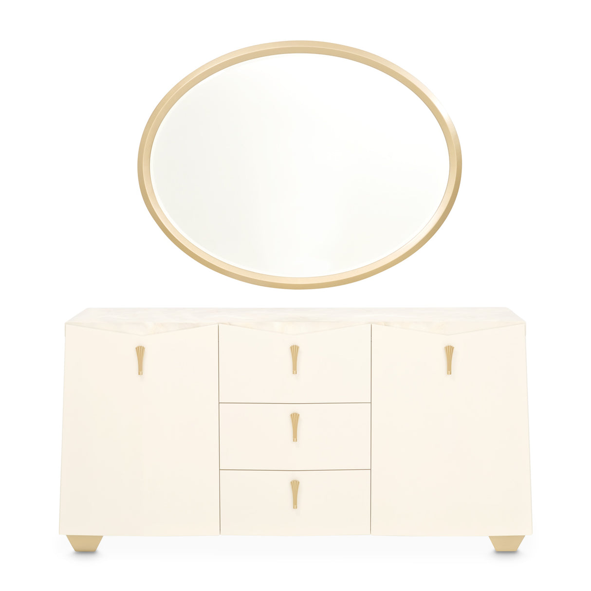 Fantosini Gold Creamy Pearl Sideboard With Mirror from Michael Amini - Luna Furniture