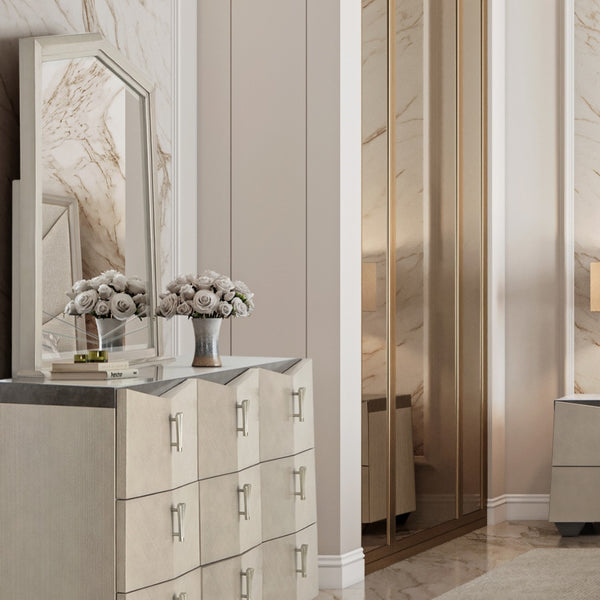 Fantosini Silver Mist Pentagon Dresser Mirror