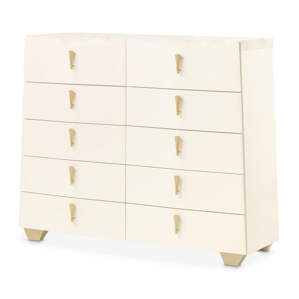 Fantosini Gold Creamy Pearl 10-drawer Chest