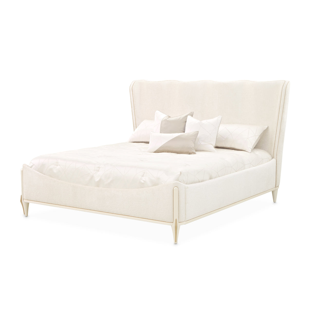 La Terrazza Creamy Pearl Upholstered Bed from Michael Amini - Luna Furniture