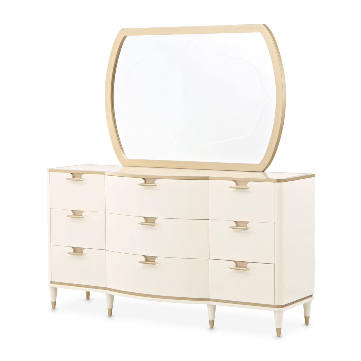 La Terrazza Creamy Pearl Dresser With Mirror from Michael Amini - Luna Furniture