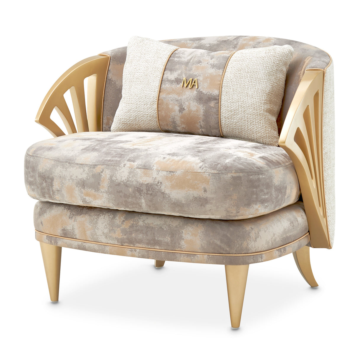 La Terrazza Light Champagne Accent Chair Cappuccino Light Champagne from Michael Amini - Luna Furniture