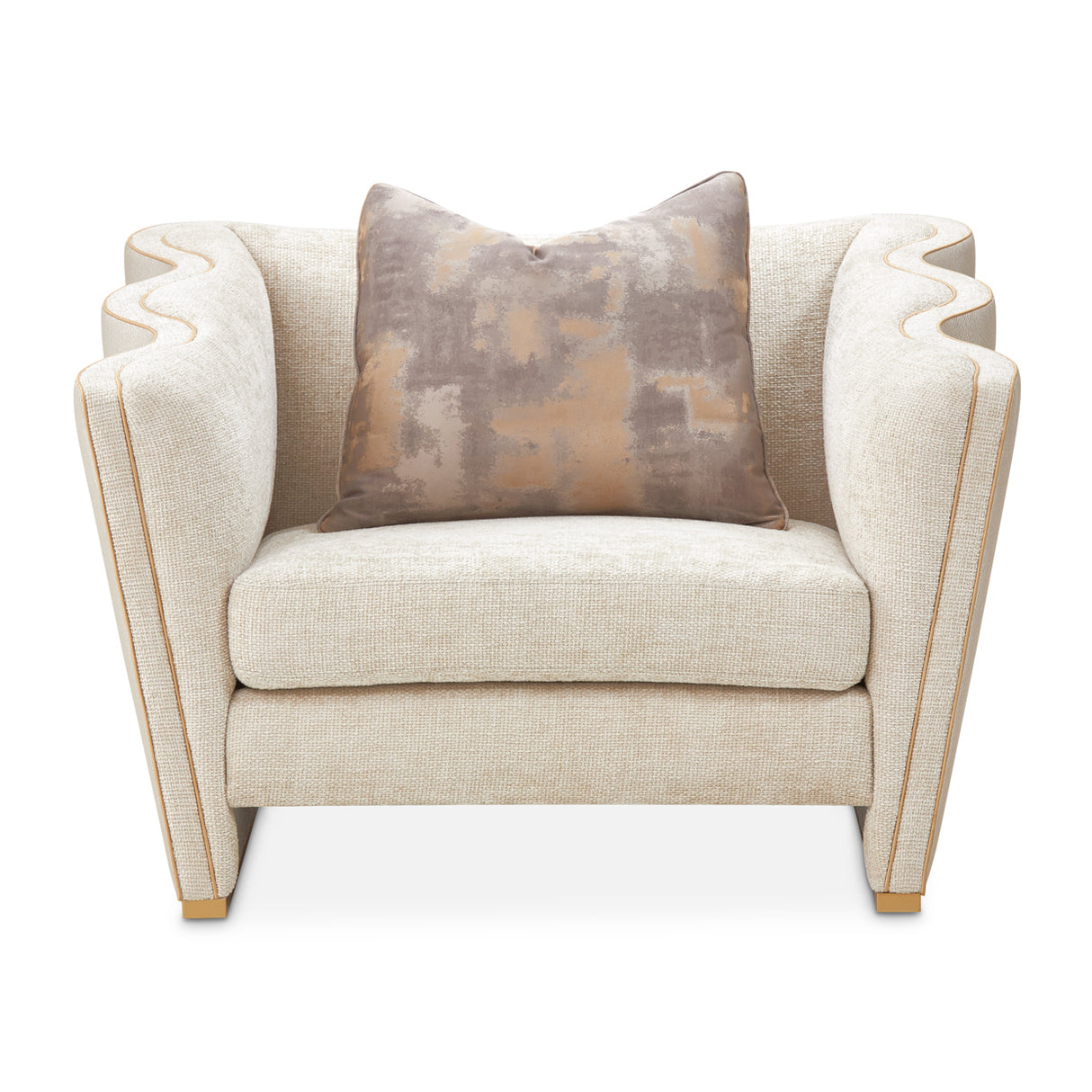 La Terrazza Light Champagne Matching Chair Cappuccino Light Champagne from Michael Amini - Luna Furniture