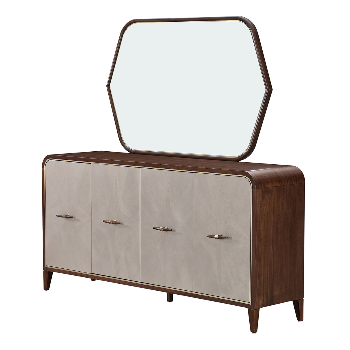 Houston Walnut Sideboard With Mirror from Michael Amini - Luna Furniture