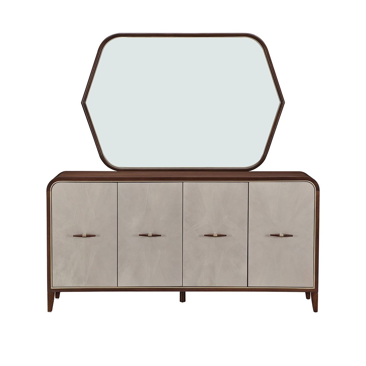 Houston Walnut Sideboard With Mirror from Michael Amini - Luna Furniture