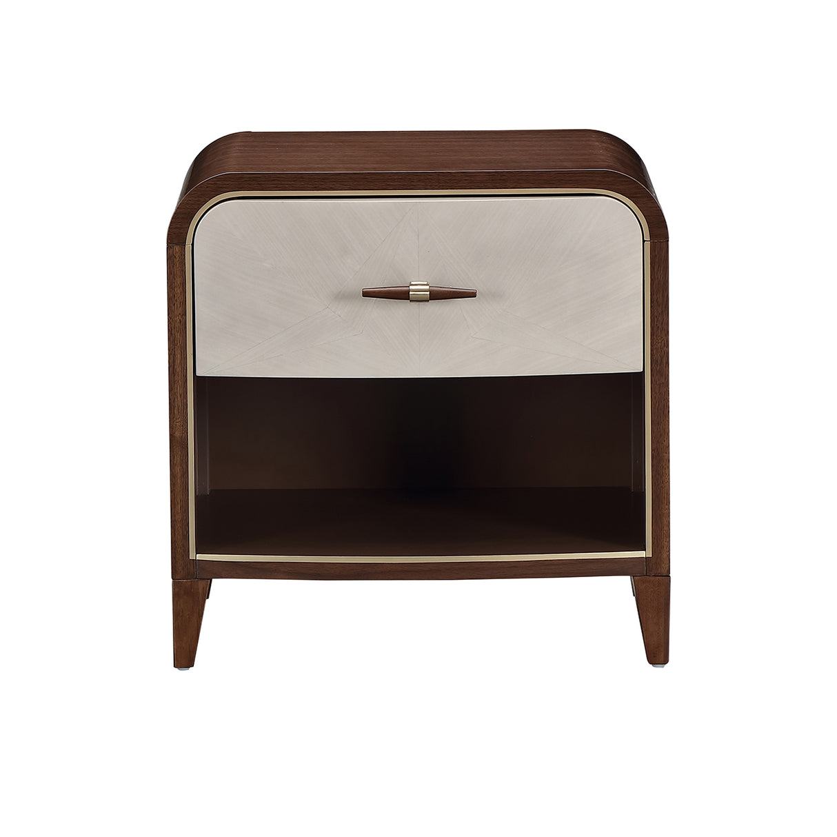Houston Walnut 1-drawer Nightstand from Michael Amini - Luna Furniture