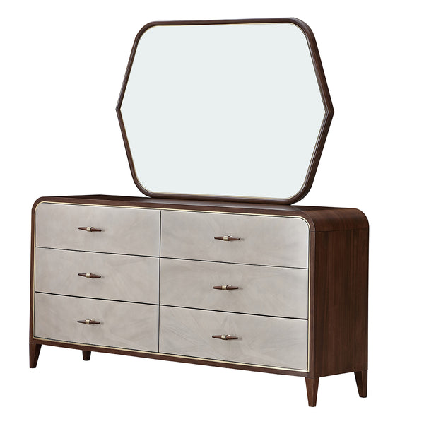 Houston Walnut Dresser With Mirror