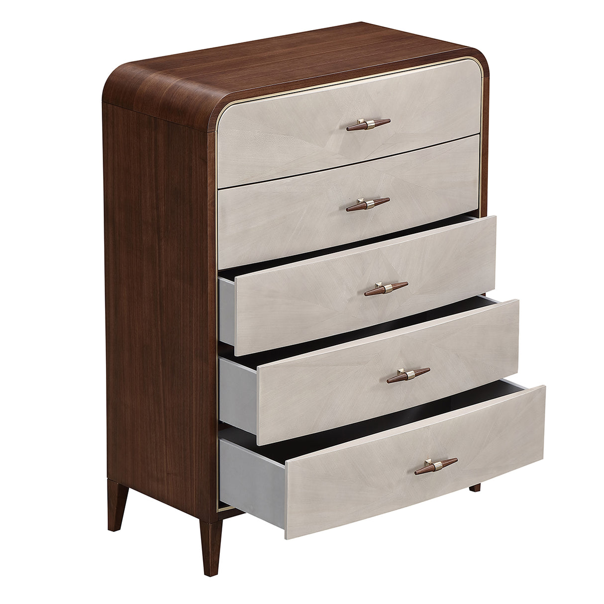 Houston Walnut 5 Drawer Chest Walnut from Michael Amini - Luna Furniture