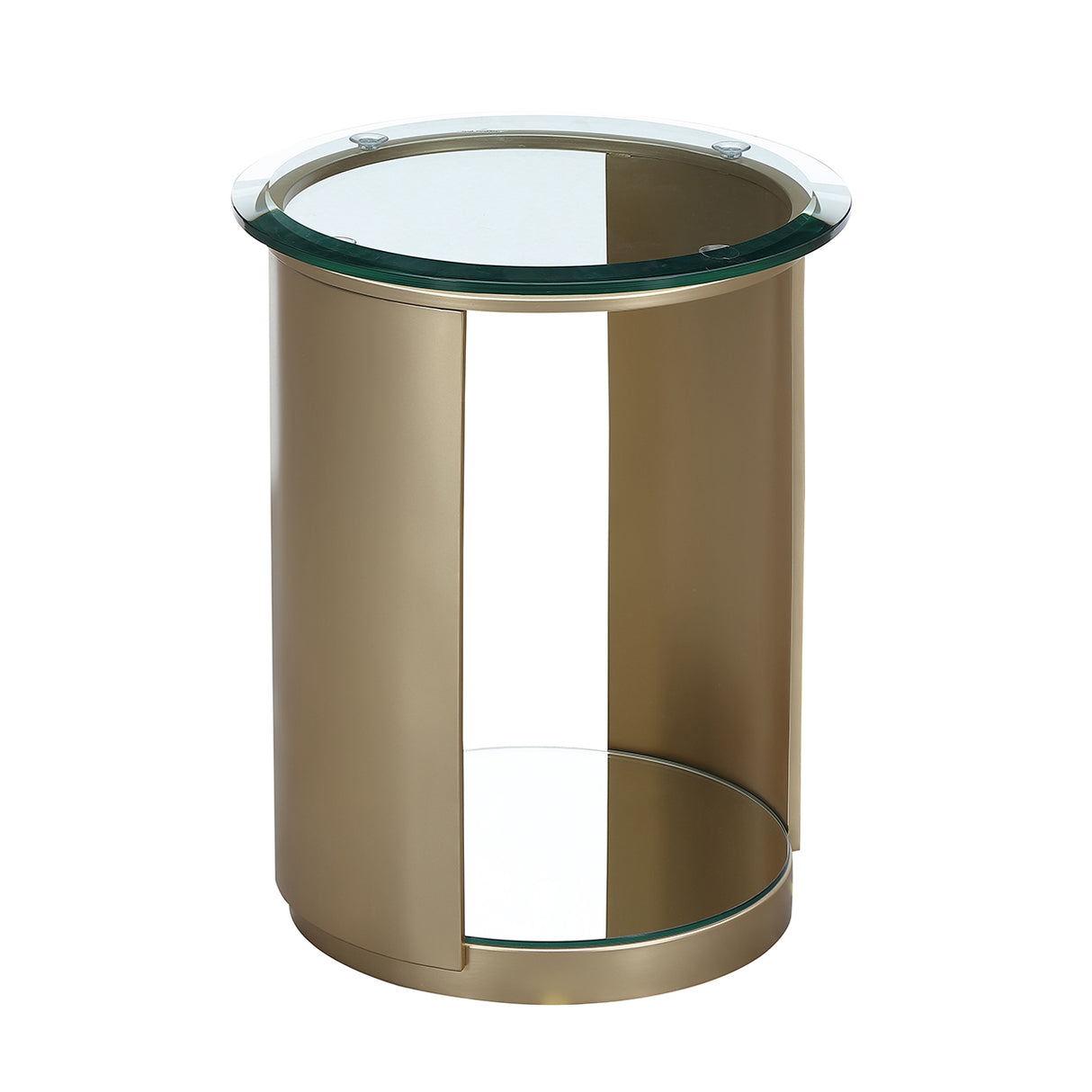 Houston Brushed Gold Chairside Table Brushed Gold from Michael Amini - Luna Furniture