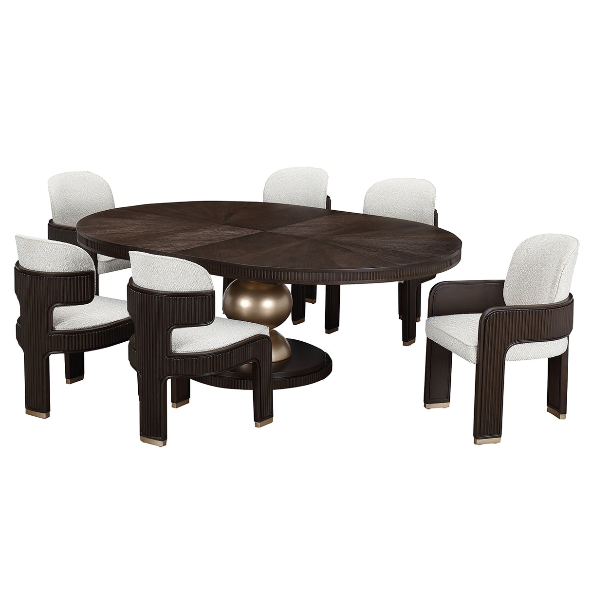West Kensington Medium Espresso Oval Dining Table from Michael Amini - Luna Furniture