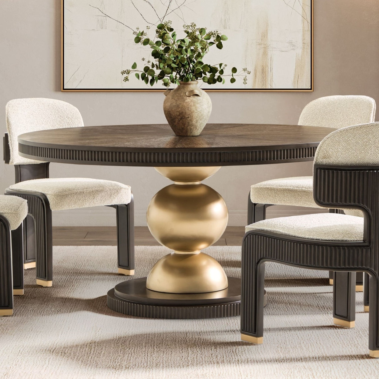 West Kensington Medium Espresso Round Dining Table from Michael Amini - Luna Furniture