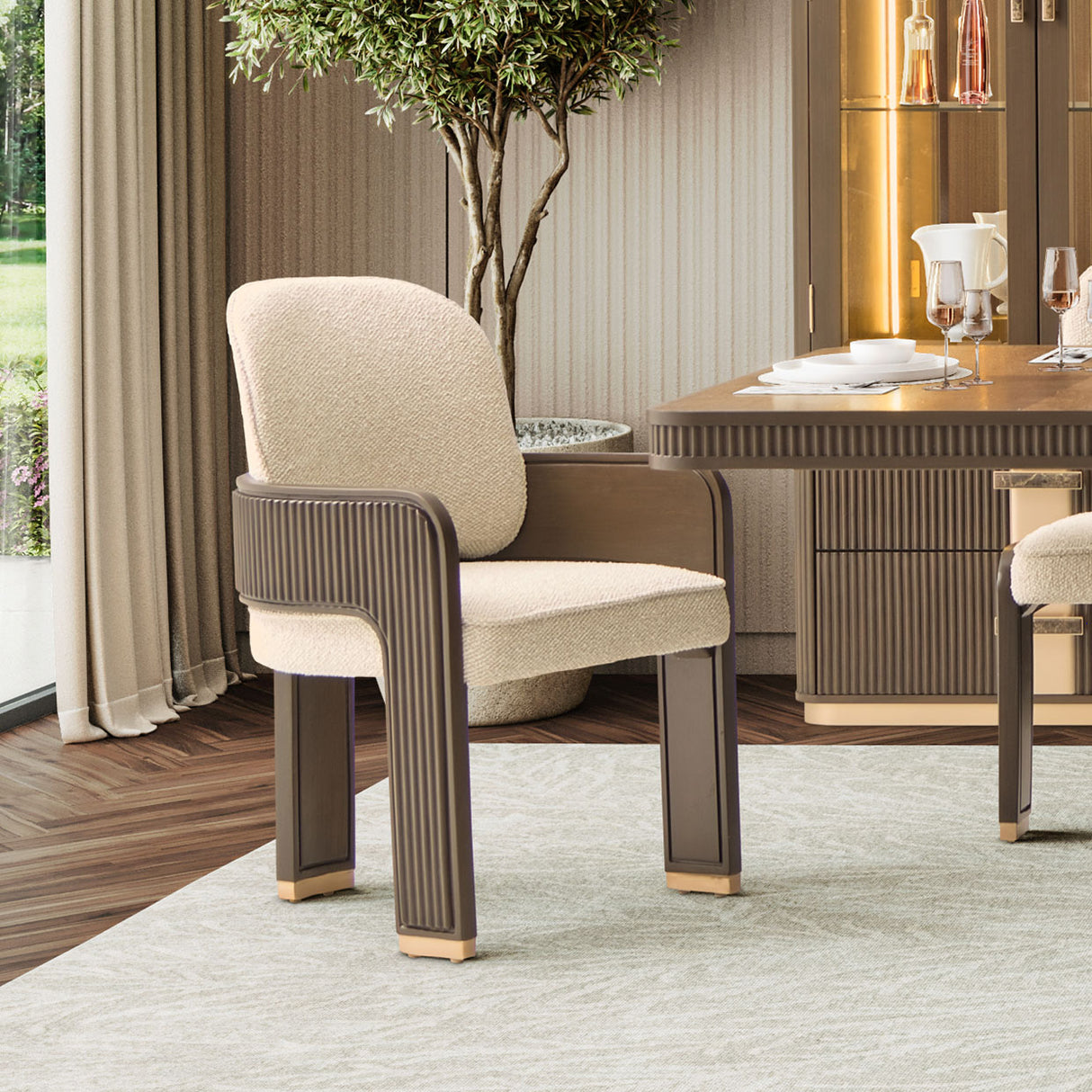 West Kensington Medium Espresso Dining Arm Chair from Michael Amini - Luna Furniture