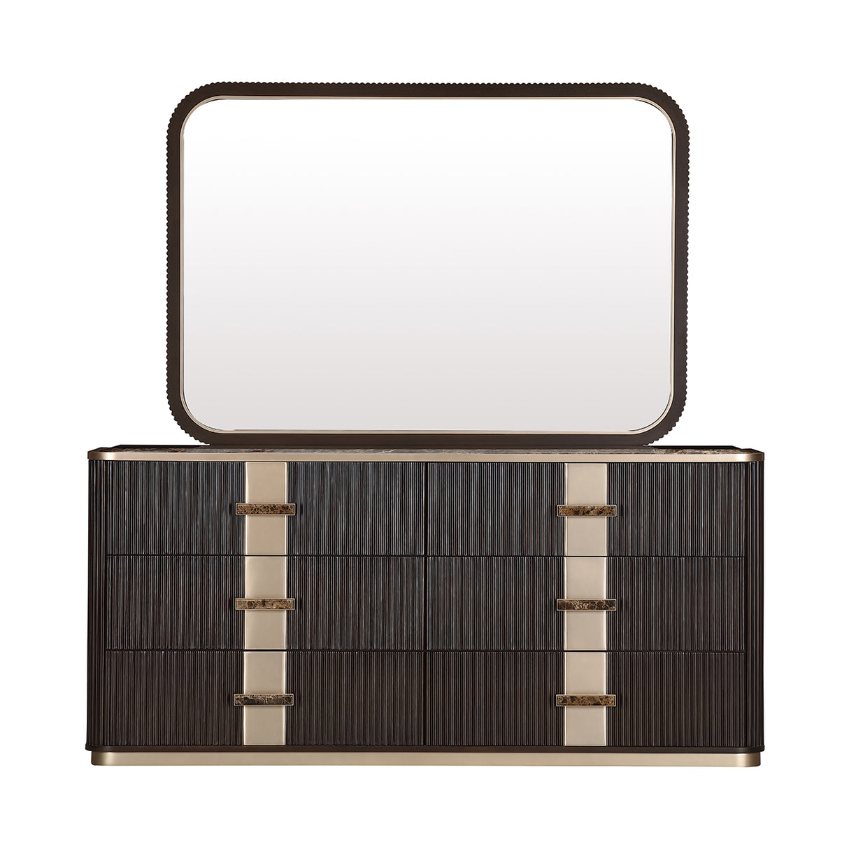 West Kensington Medium Espresso Dresser With Mirror from Michael Amini - Luna Furniture