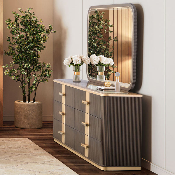 West Kensington Medium Espresso Dresser With Mirror