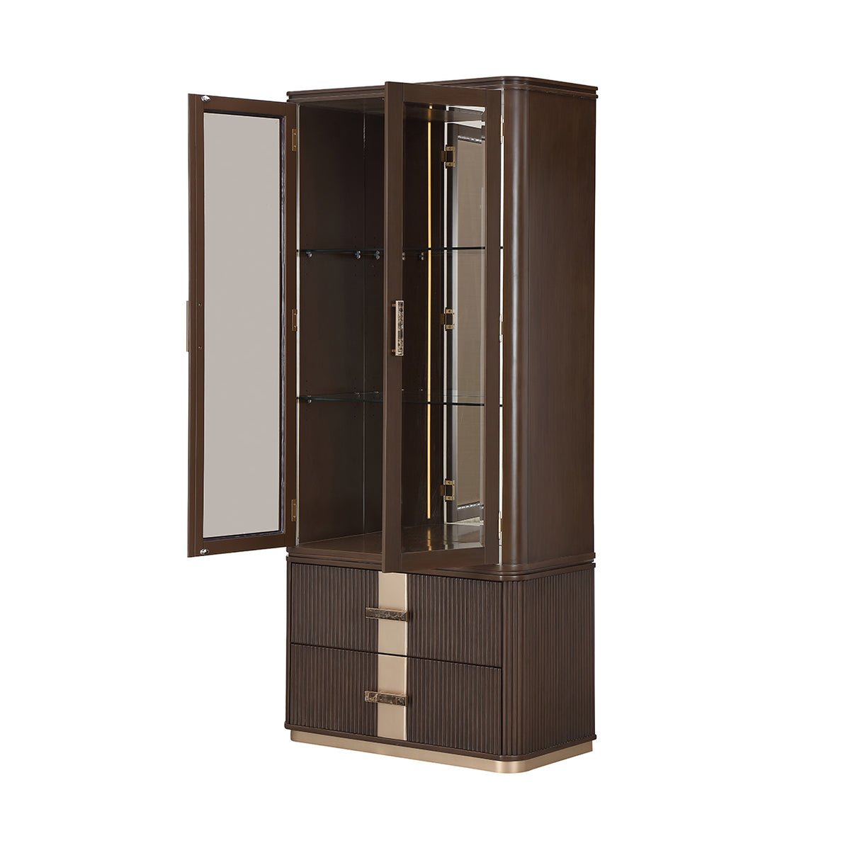 West Kensington Medium Espresso Display Cabinet from Michael Amini - Luna Furniture