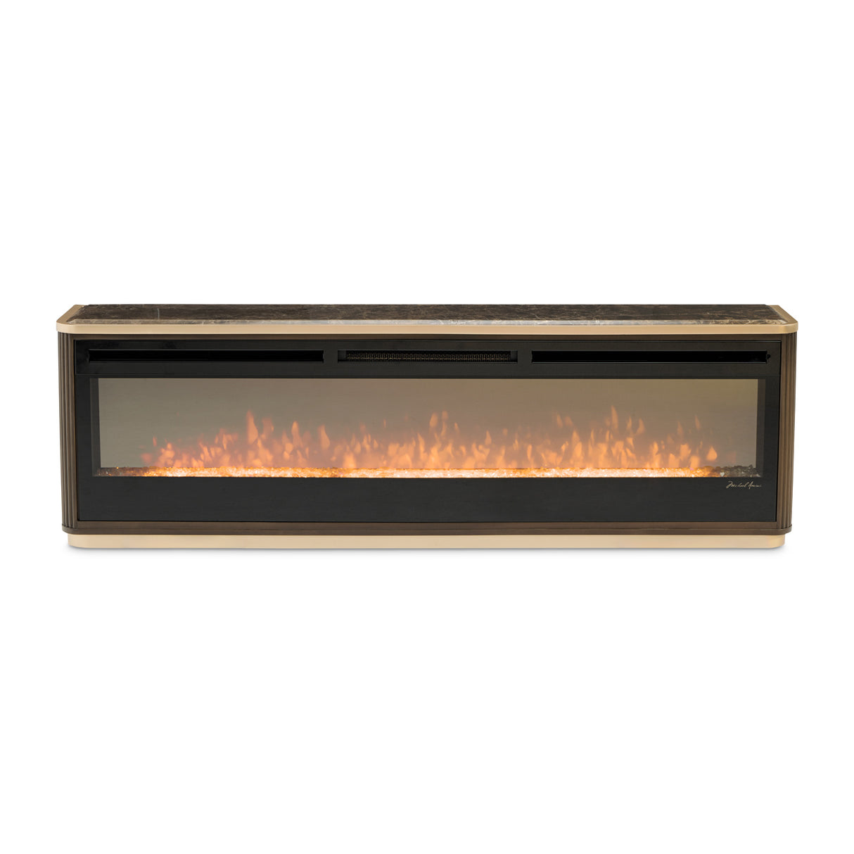 West Kensington Medium Espresso Fireplace & Electric Insert 2pc from Michael Amini - Luna Furniture