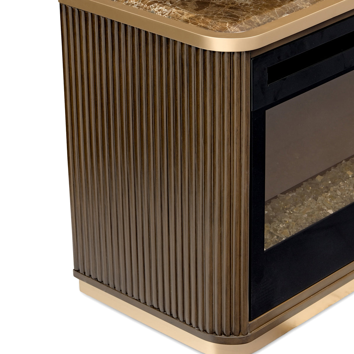 West Kensington Medium Espresso Fireplace & Electric Insert 2pc from Michael Amini - Luna Furniture