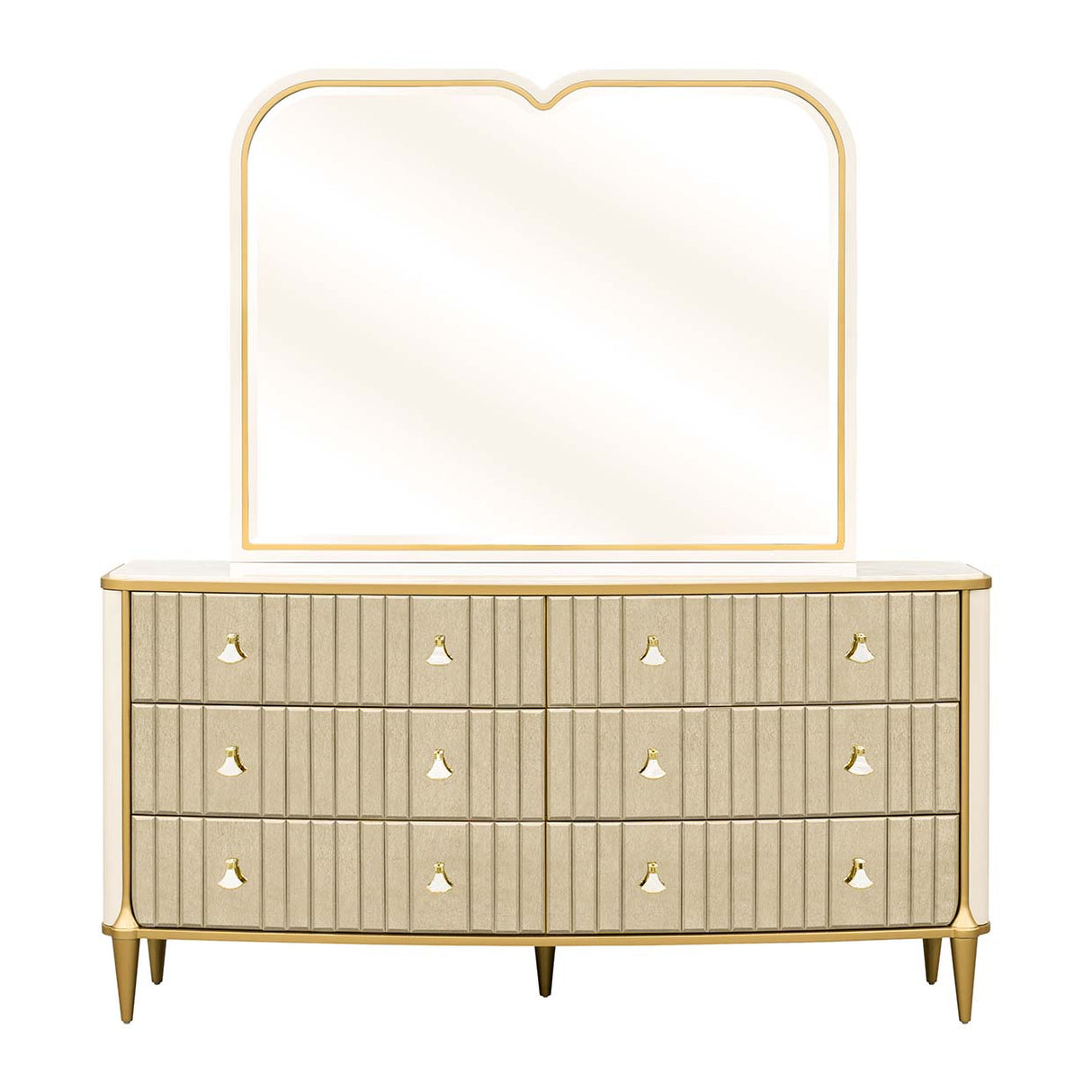 Scotts Square Light Champagne Dresser With Mirror from Michael Amini - Luna Furniture