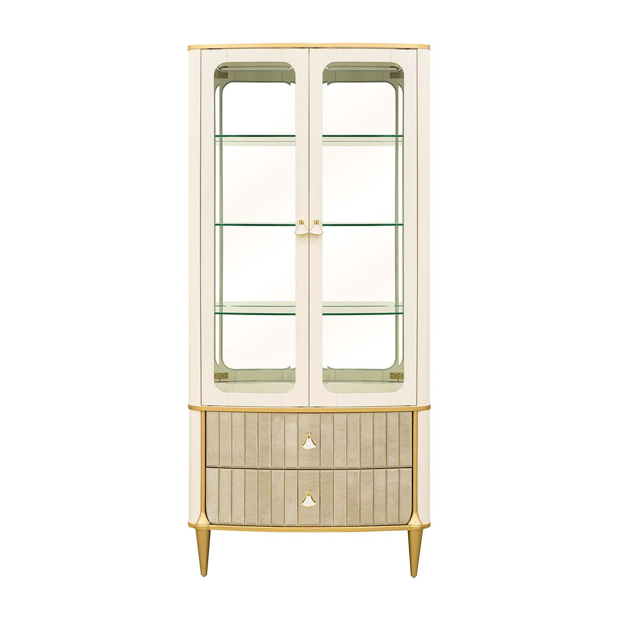 Scotts Square Light Champagne Display Cabinet from Michael Amini - Luna Furniture