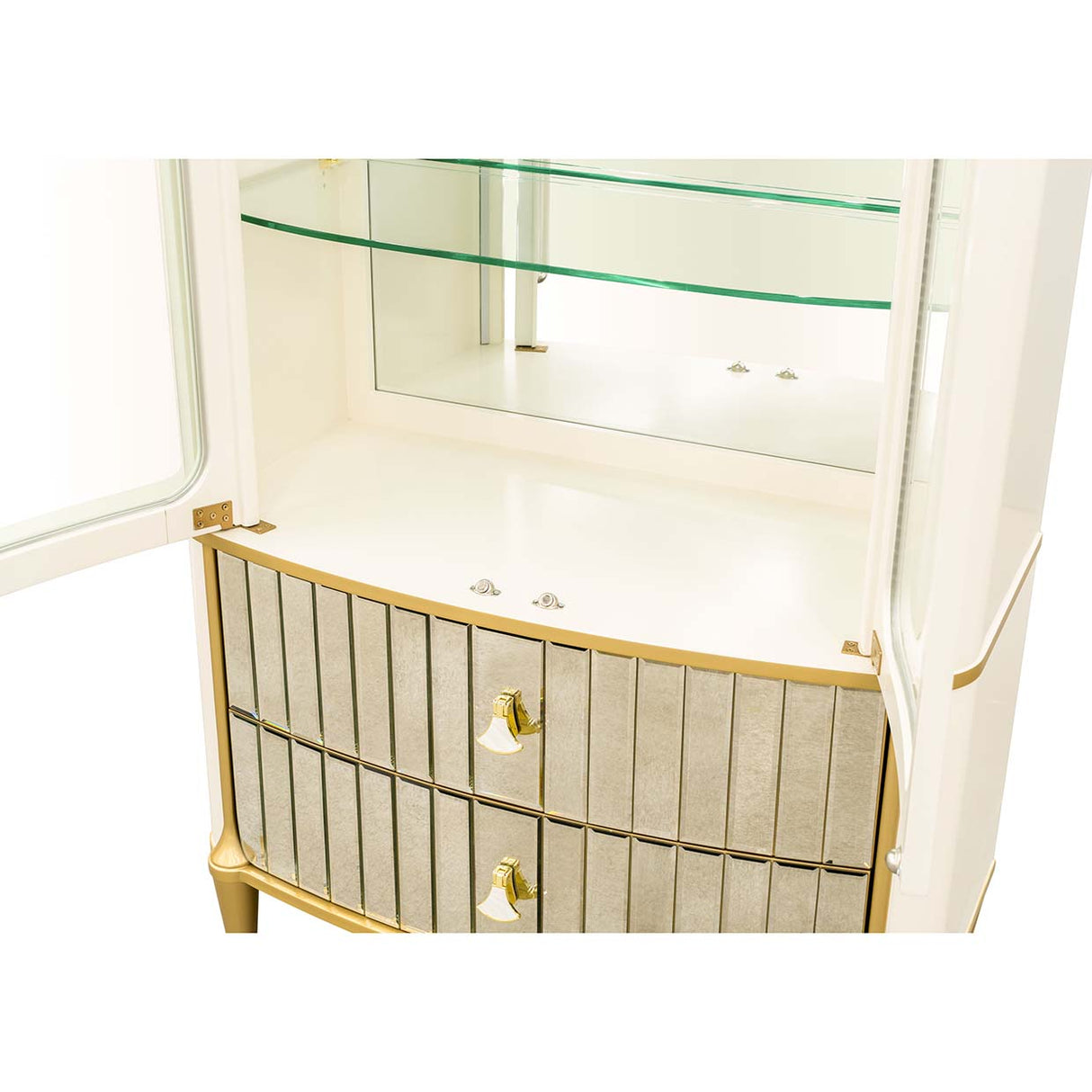 Scotts Square Light Champagne Display Cabinet from Michael Amini - Luna Furniture