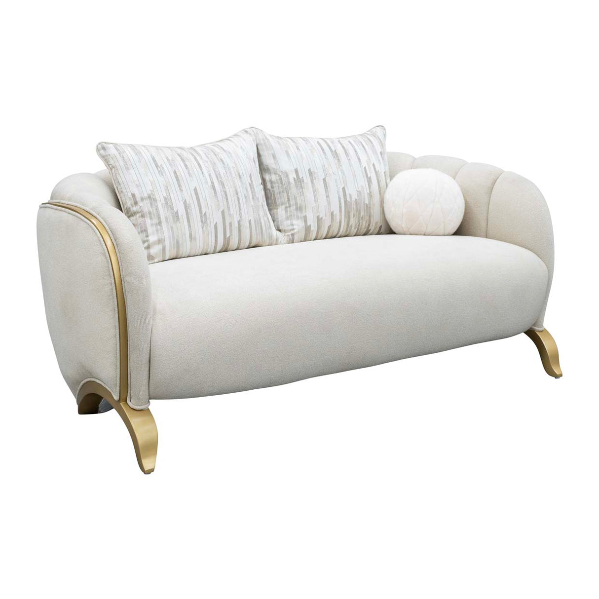 Scotts Square Light Champagne Loveseat from Michael Amini - Luna Furniture