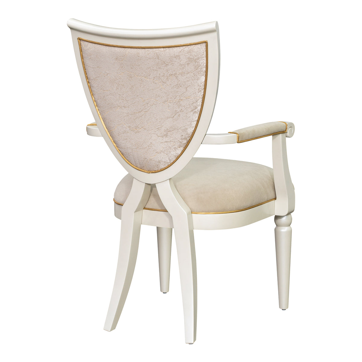 Sirene Creamy Pearl Shield Dining Arm Chair from Michael Amini - Luna Furniture