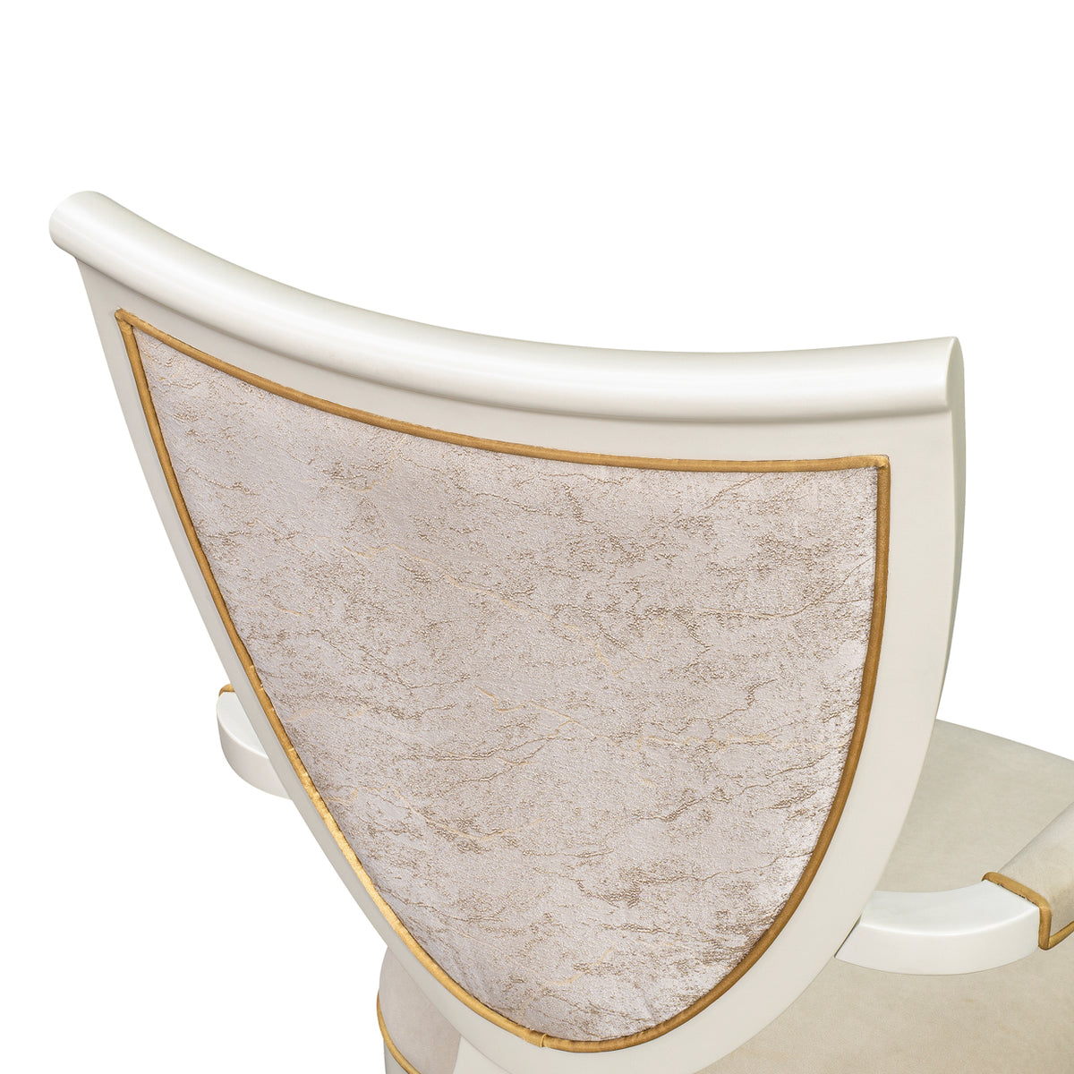 Sirene Creamy Pearl Shield Dining Arm Chair from Michael Amini - Luna Furniture