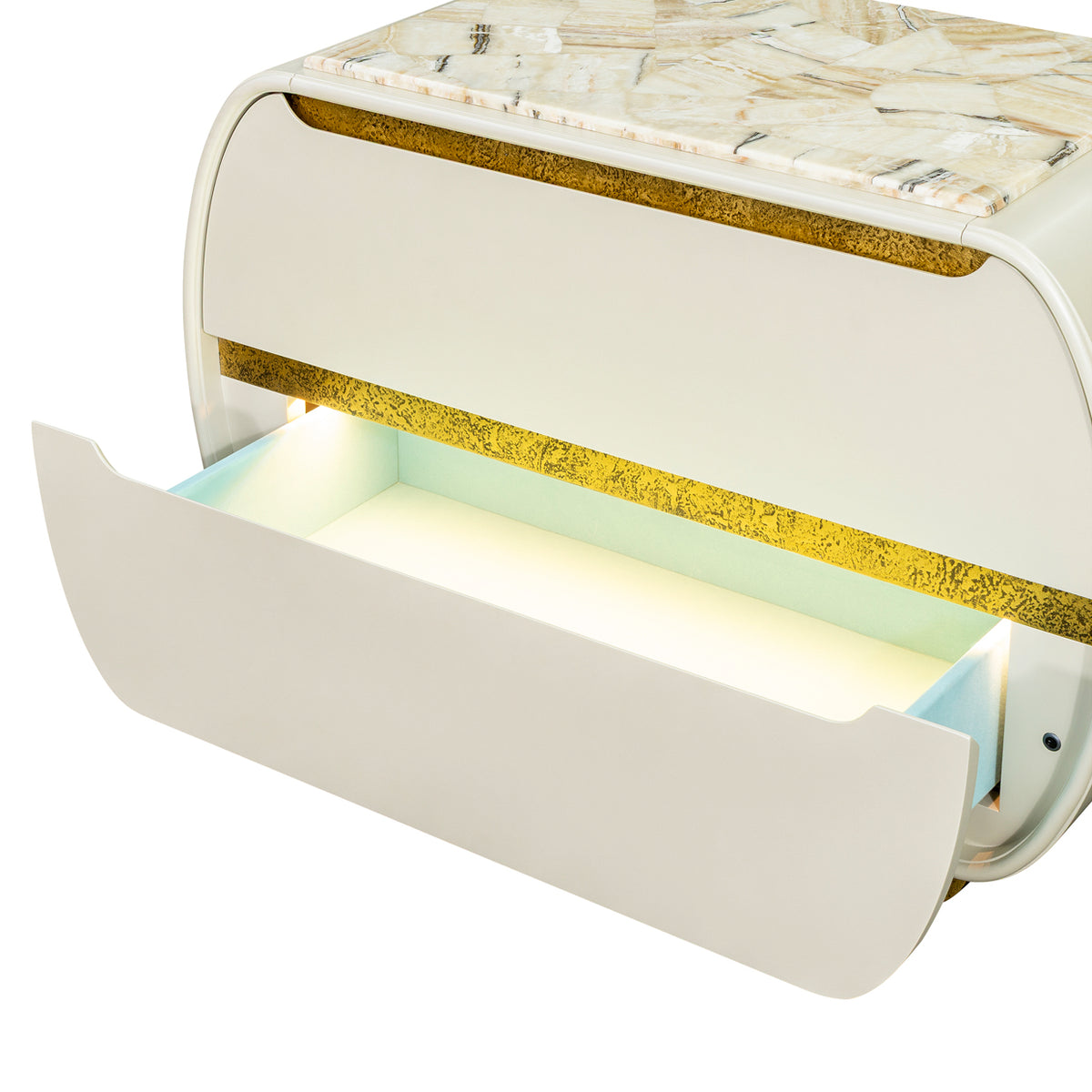 Sirene Creamy Pearl Nightstand from Michael Amini - Luna Furniture