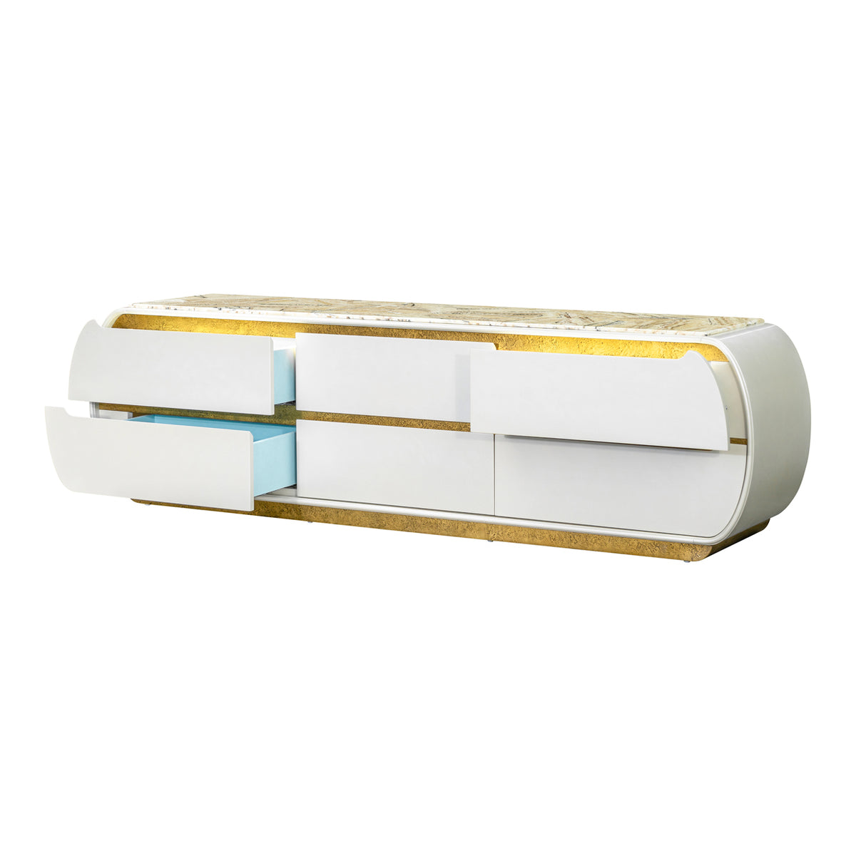 Sirene Creamy Pearl Media Cabinet from Michael Amini - Luna Furniture