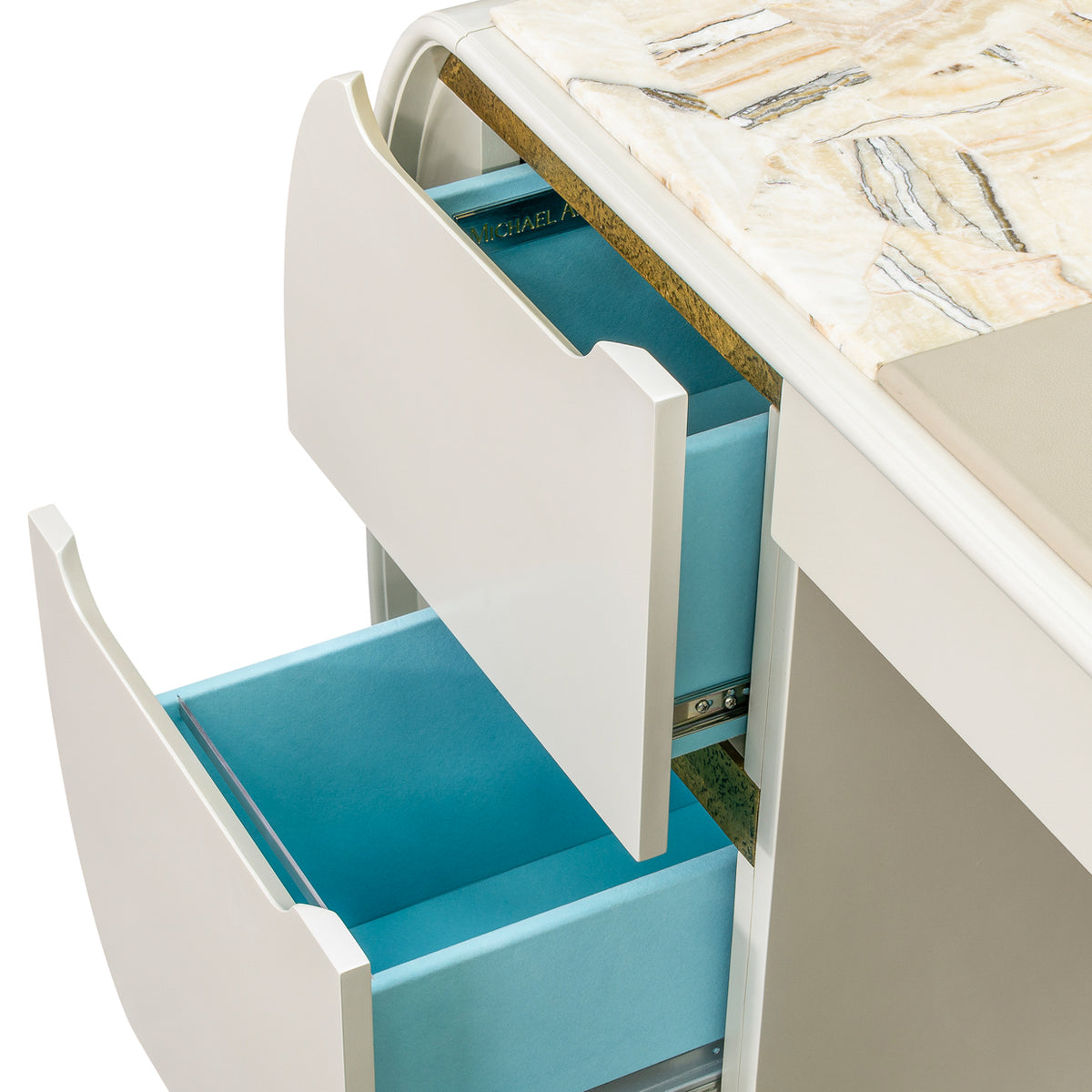 Sirene Creamy Pearl Desk from Michael Amini - Luna Furniture