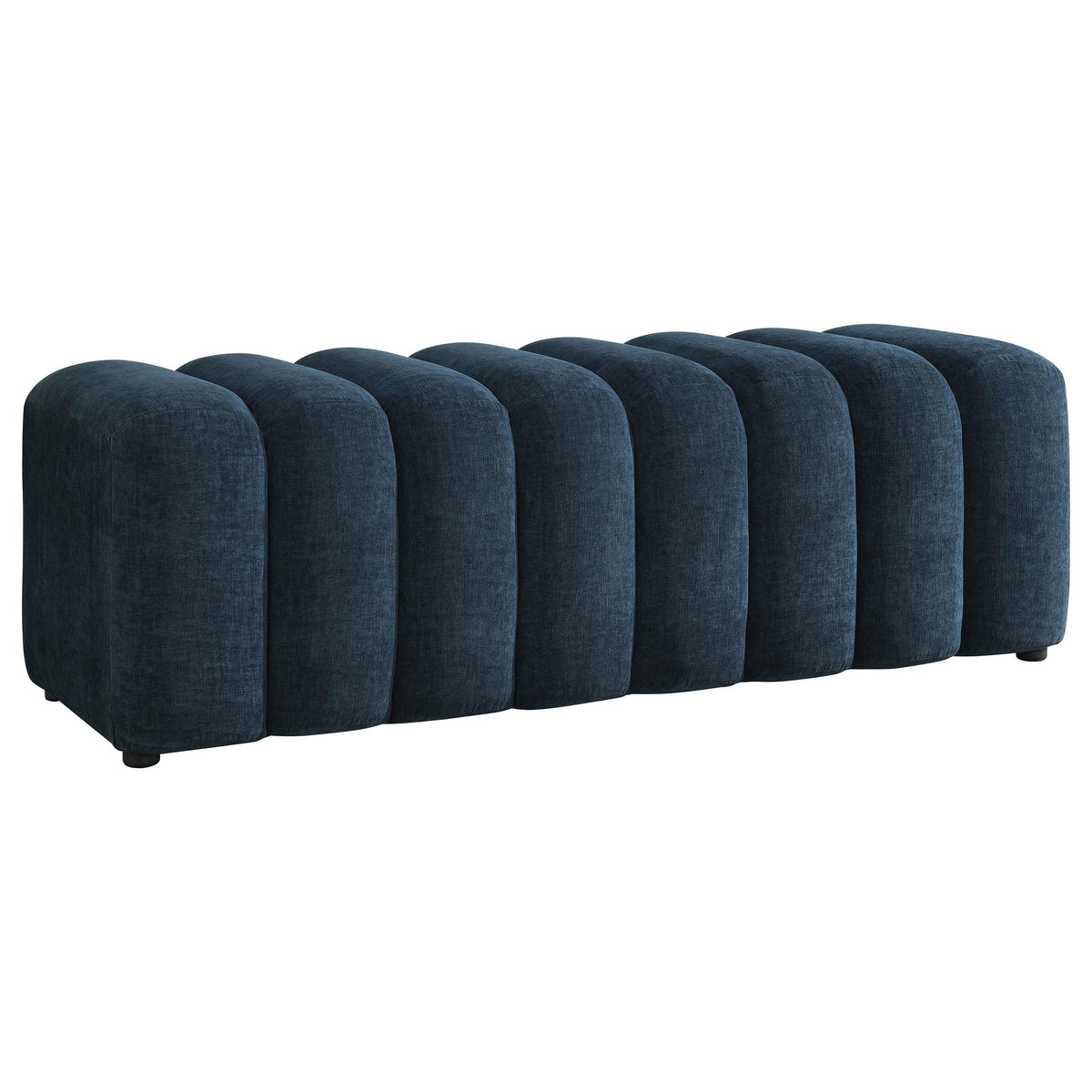 Summer Navy Upholstered Channel Accent Bench from Coaster - Luna Furniture