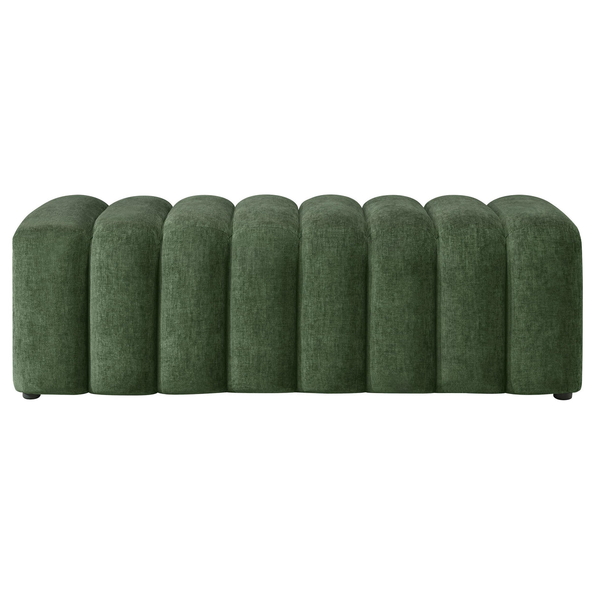 Summer Green Chenille Upholstered Channel Accent Bench from Coaster - Luna Furniture