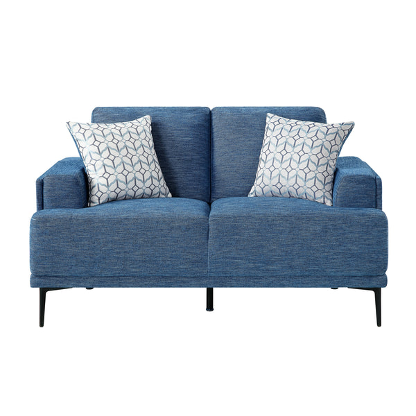 Stride Blue Chenille Loveseat
