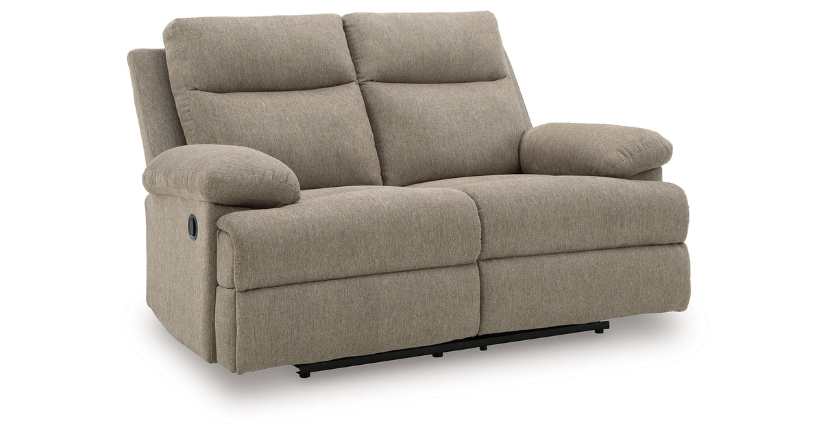 Side-Swipe Mocha Reclining Sofa and Loveseat from Ashley - Luna Furniture