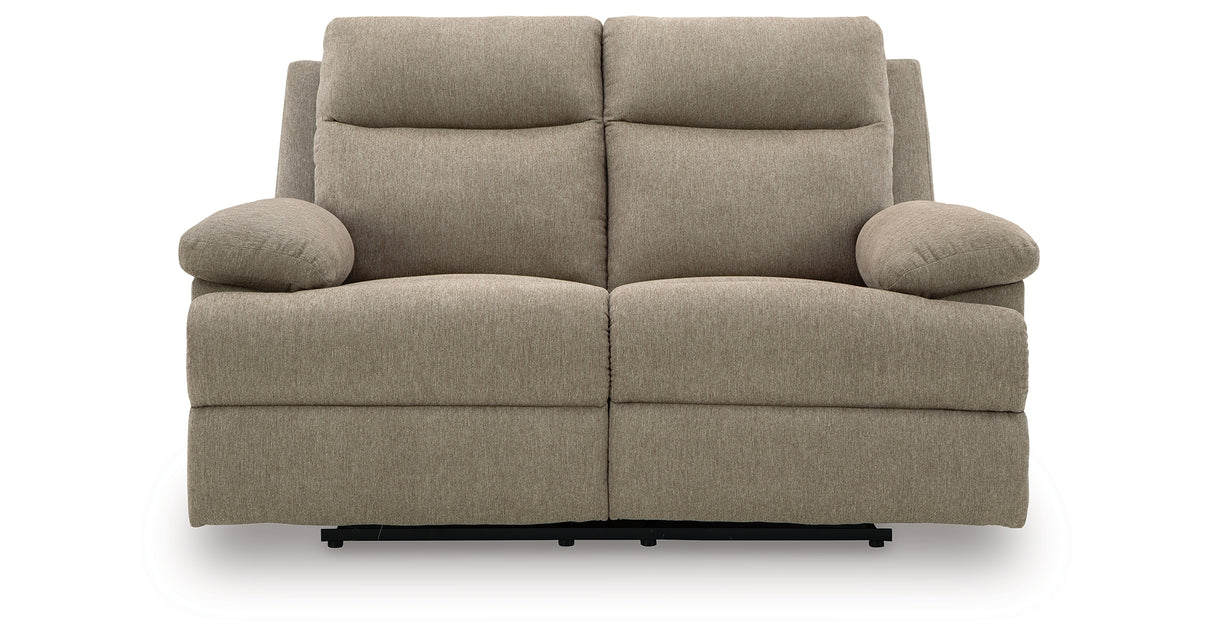 Side-Swipe Mocha Reclining Sofa and Loveseat from Ashley - Luna Furniture