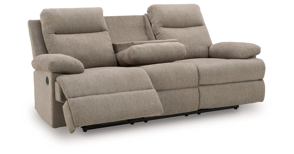 Side-Swipe Mocha Reclining Sofa and Loveseat from Ashley - Luna Furniture