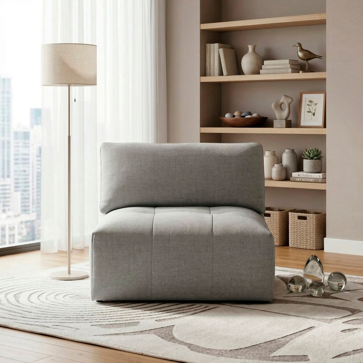Tidal Gray Armless Chair from Homelegance - Luna Furniture