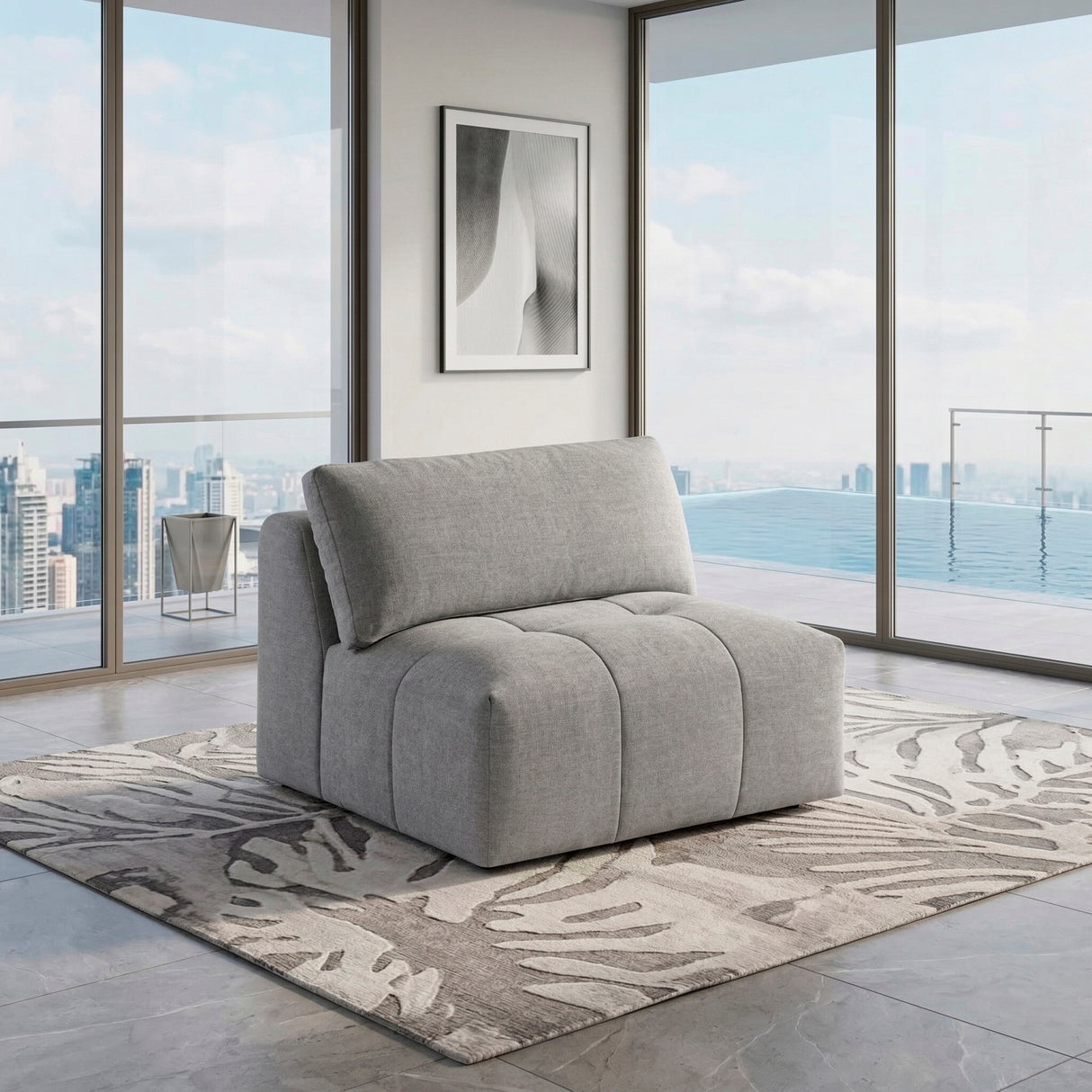 Tidal Gray Armless Chair from Homelegance - Luna Furniture