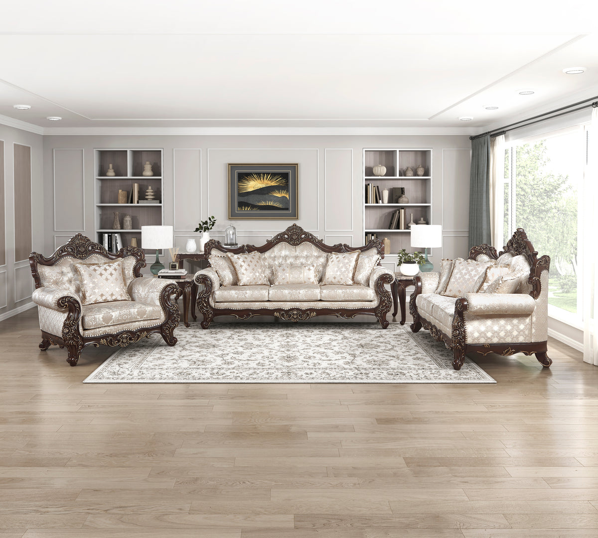 Sovereign Cherry Brown 2-Piece Living Room Set from Homelegance - Luna Furniture