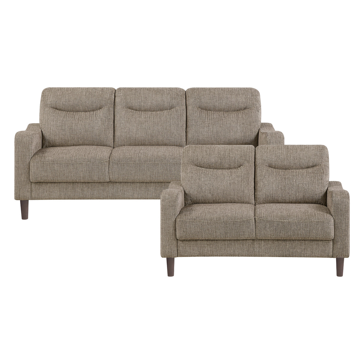 Linden Brown Living Room Set (Sofa & Loveseat)