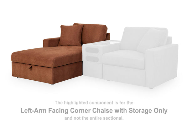 Modmax Spice Left-Arm Facing Corner Chaise with Storage