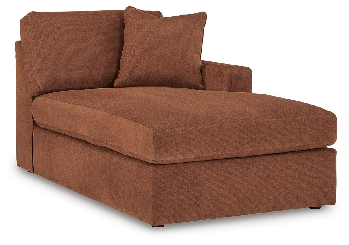 Modmax Spice 6-Piece RAF Chaise Sectional with Ottoman and Console with Audio System from Ashley - Luna Furniture