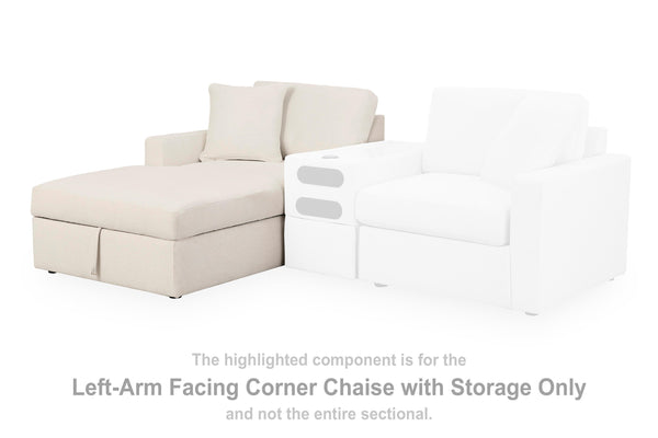 Modmax Oyster Left-Arm Facing Corner Chaise with Storage