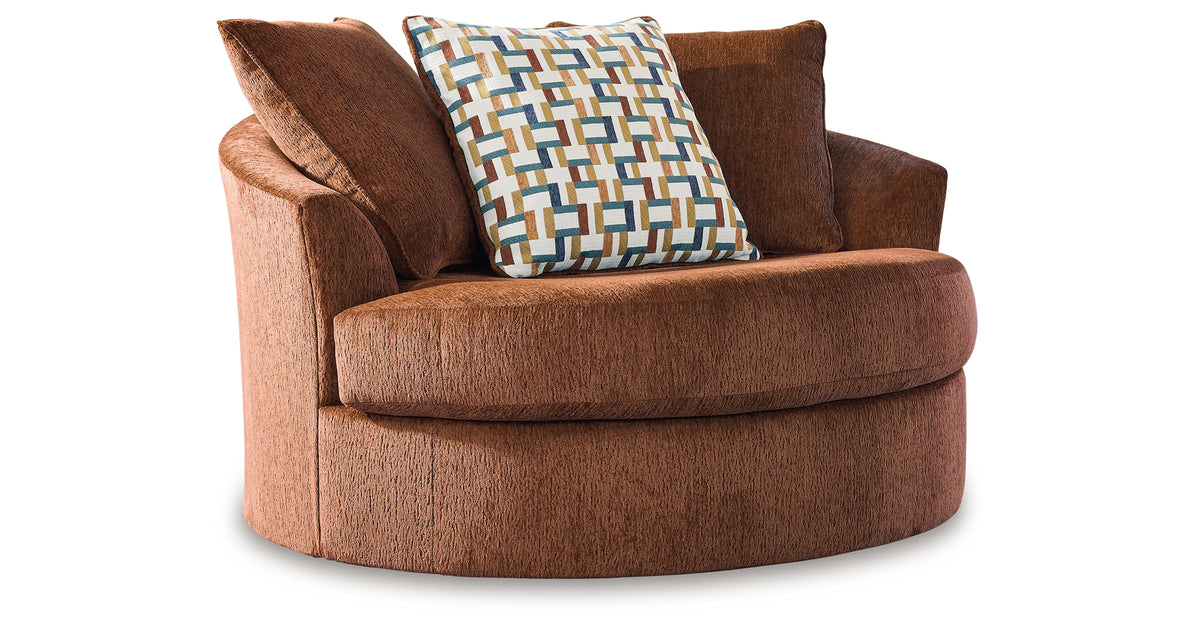 Laylabrook Spice Oversized Swivel Accent Chair from Ashley - Luna Furniture