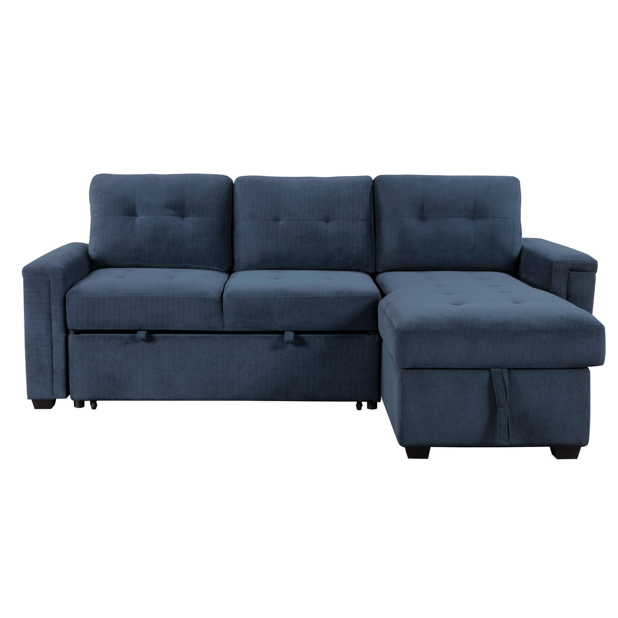 Barbara Navy Reversible Sectional with Hidden Storage and Pull-out Bed from Homelegance - Luna Furniture