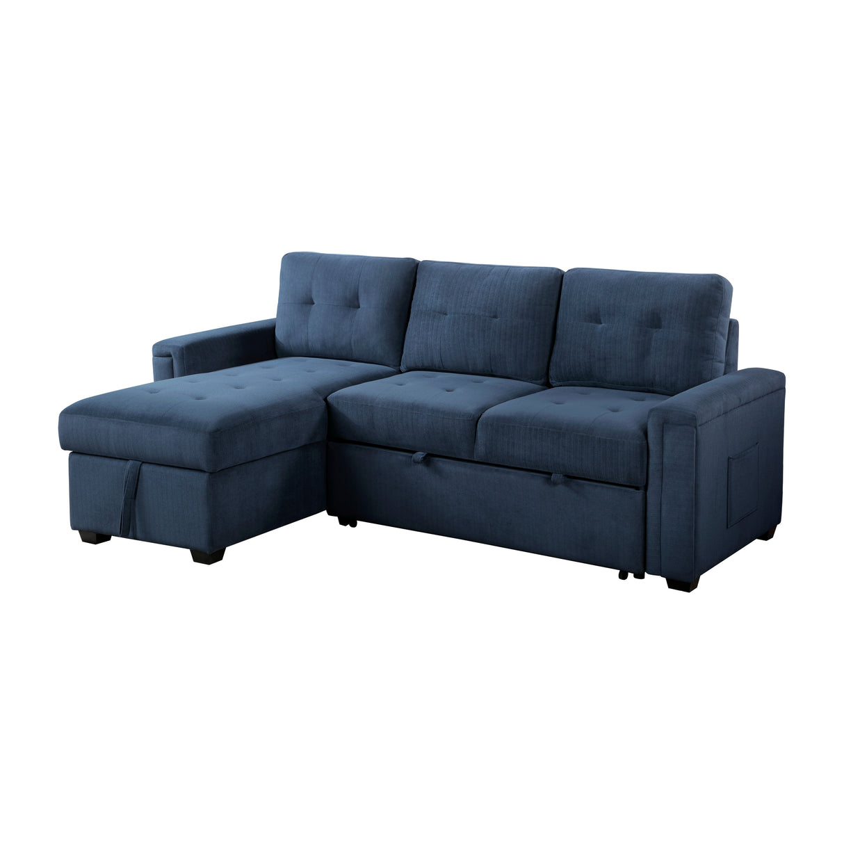 Barbara Navy Reversible Sectional with Hidden Storage and Pull-out Bed from Homelegance - Luna Furniture