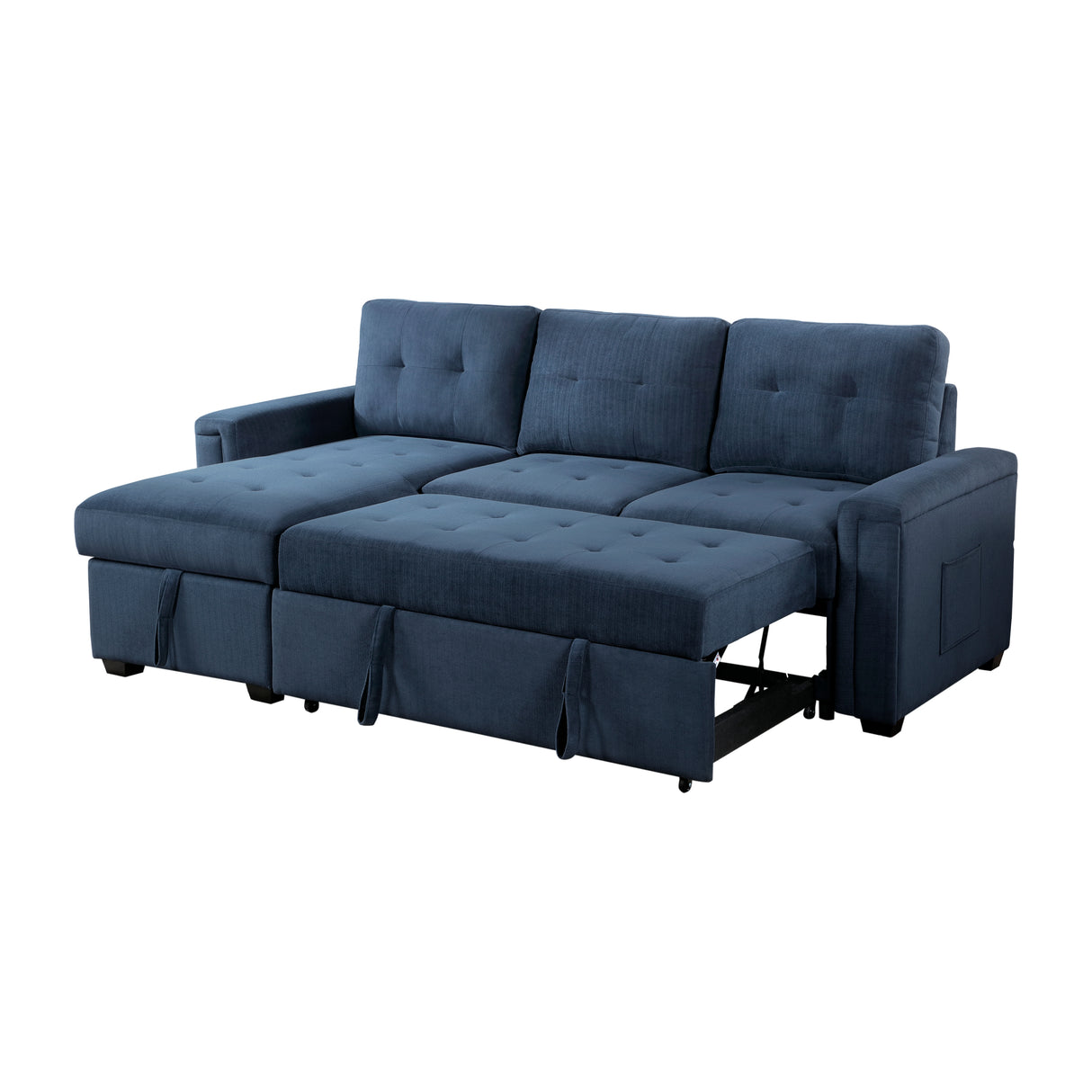 Barbara Navy Reversible Sectional with Hidden Storage and Pull-out Bed from Homelegance - Luna Furniture